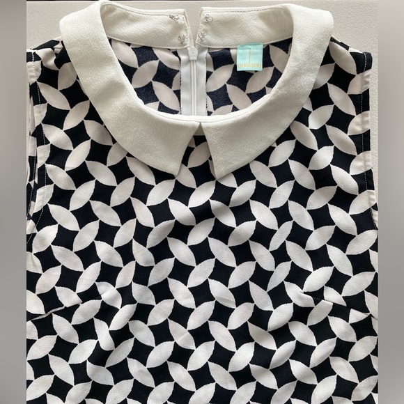 SHUSHU Black & White Collar Dress size M - Picture 4 of 6